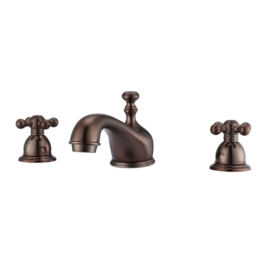 Marsala 8" Widespread Oil Rubbed Bronze Bathroom Faucet with Metal Cross Handles