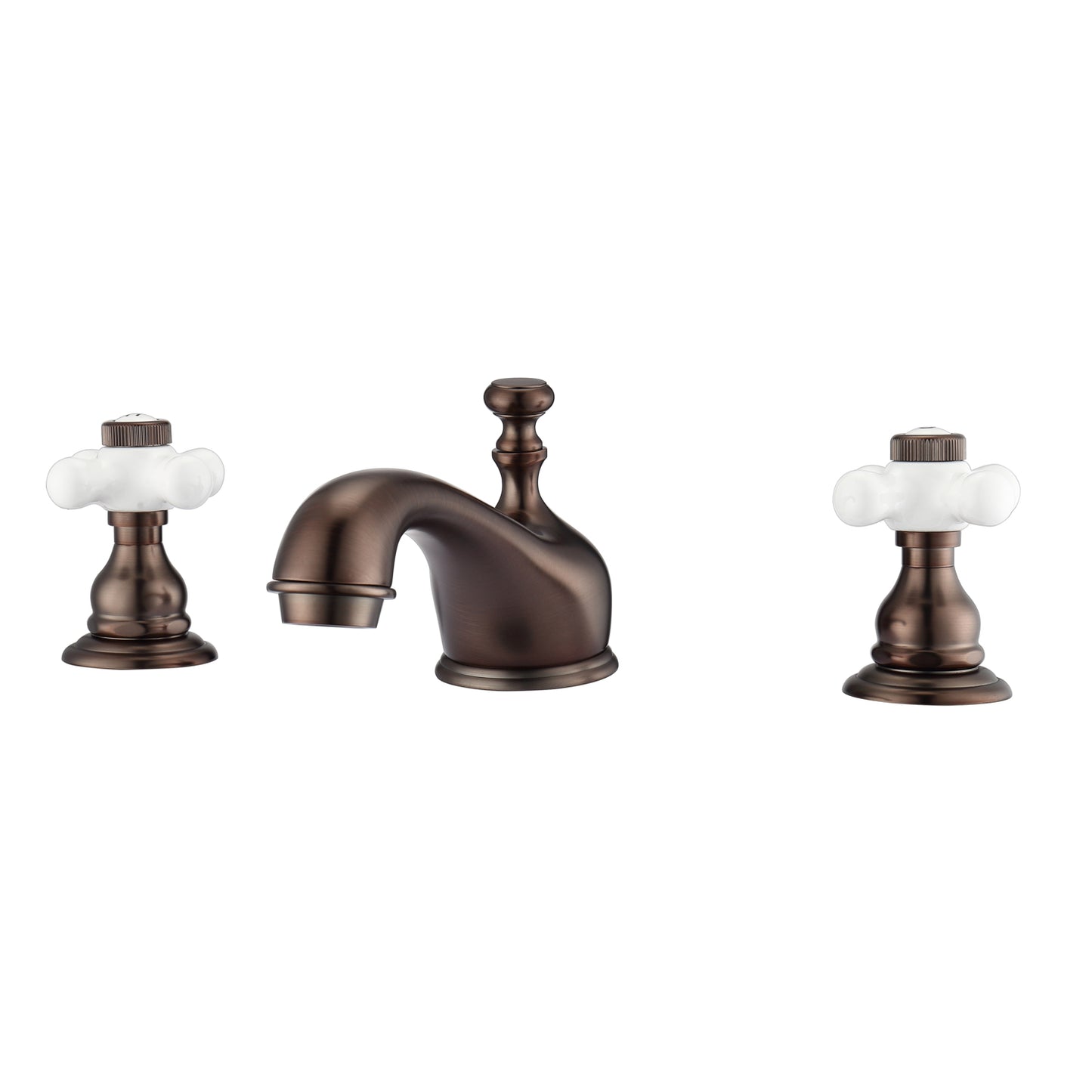 Marsala 8" Widespread Oil Rubbed Bronze Bathroom Faucet with Porcelain Cross Handles