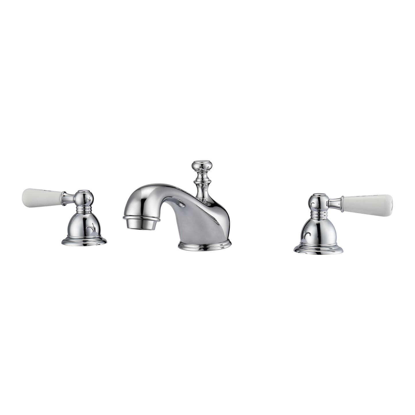 Marsala 8" Widespread Chrome Bathroom Faucet with Porcelain Lever Handles