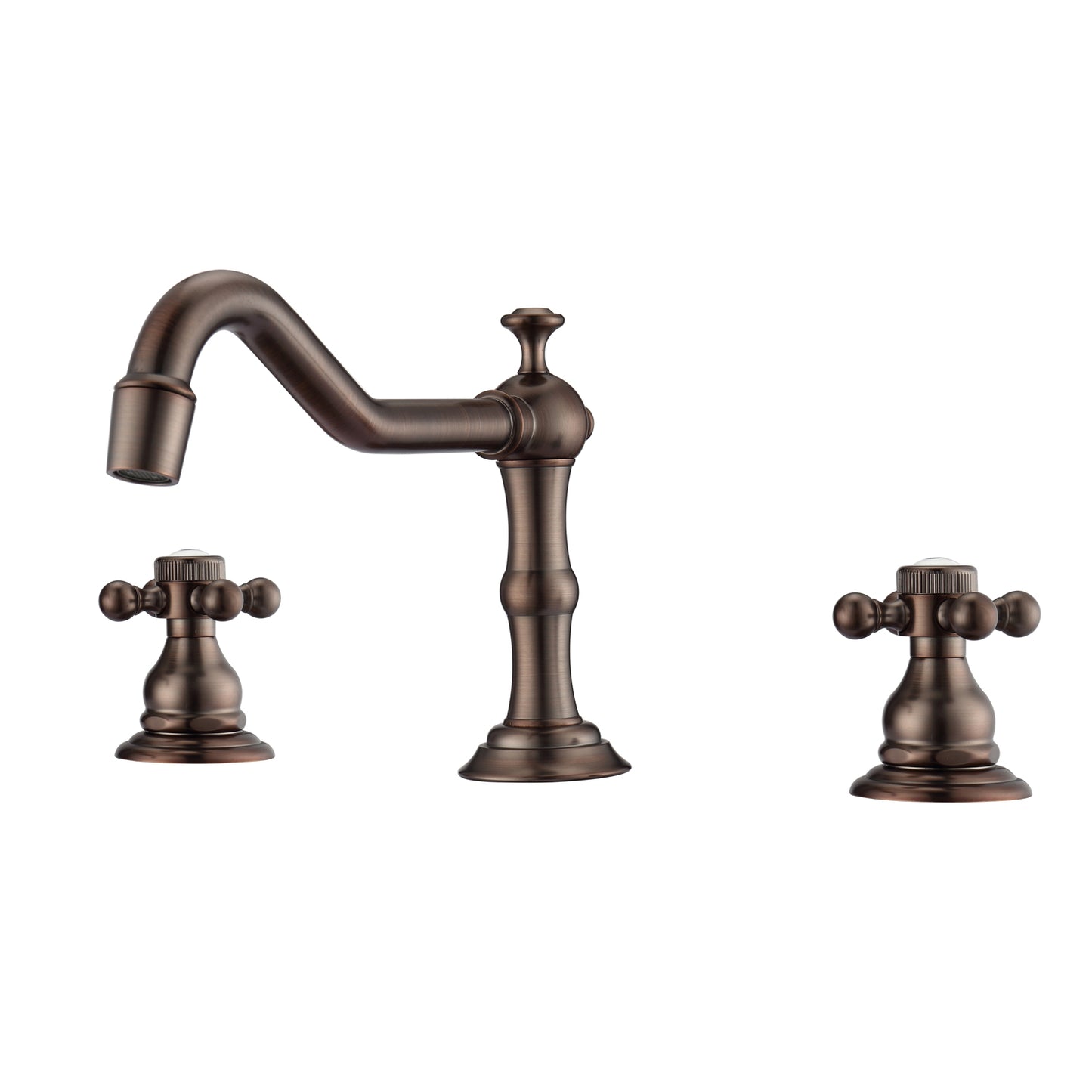 Roma 8" Widespread Oil Rubbed Bronze Bathroom Faucet with Button Cross Handles