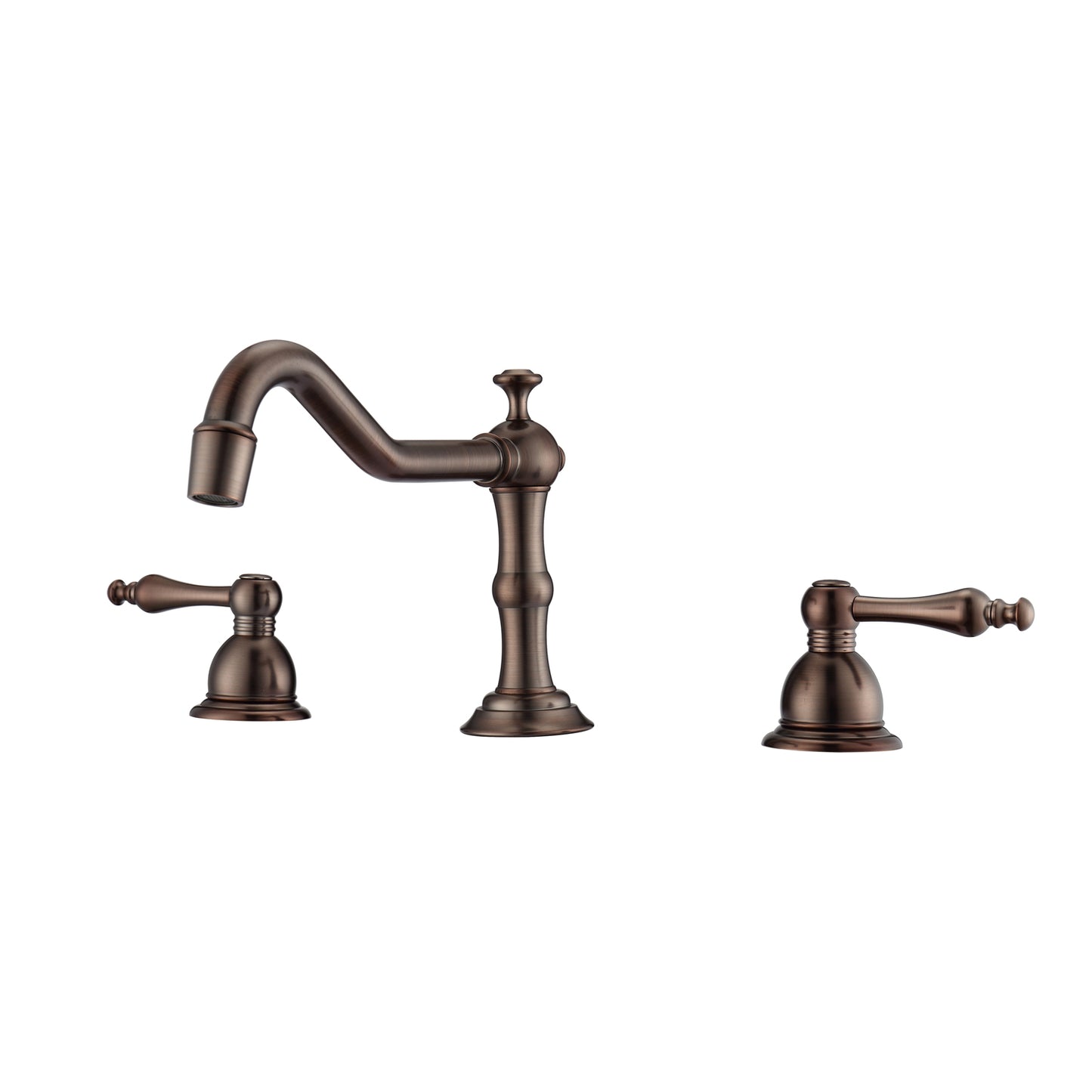 Roma 8" Widespread Oil Rubbed Bronze Bathroom Faucet with Metal Lever Handles