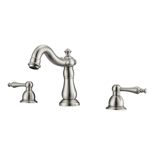 Aldora 8" Widespread Brushed Nickel Bathroom Faucet with Metal Lever Handles