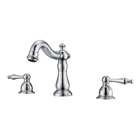 Aldora 8" Widespread Chrome Bathroom Faucet with Metal Lever Handles