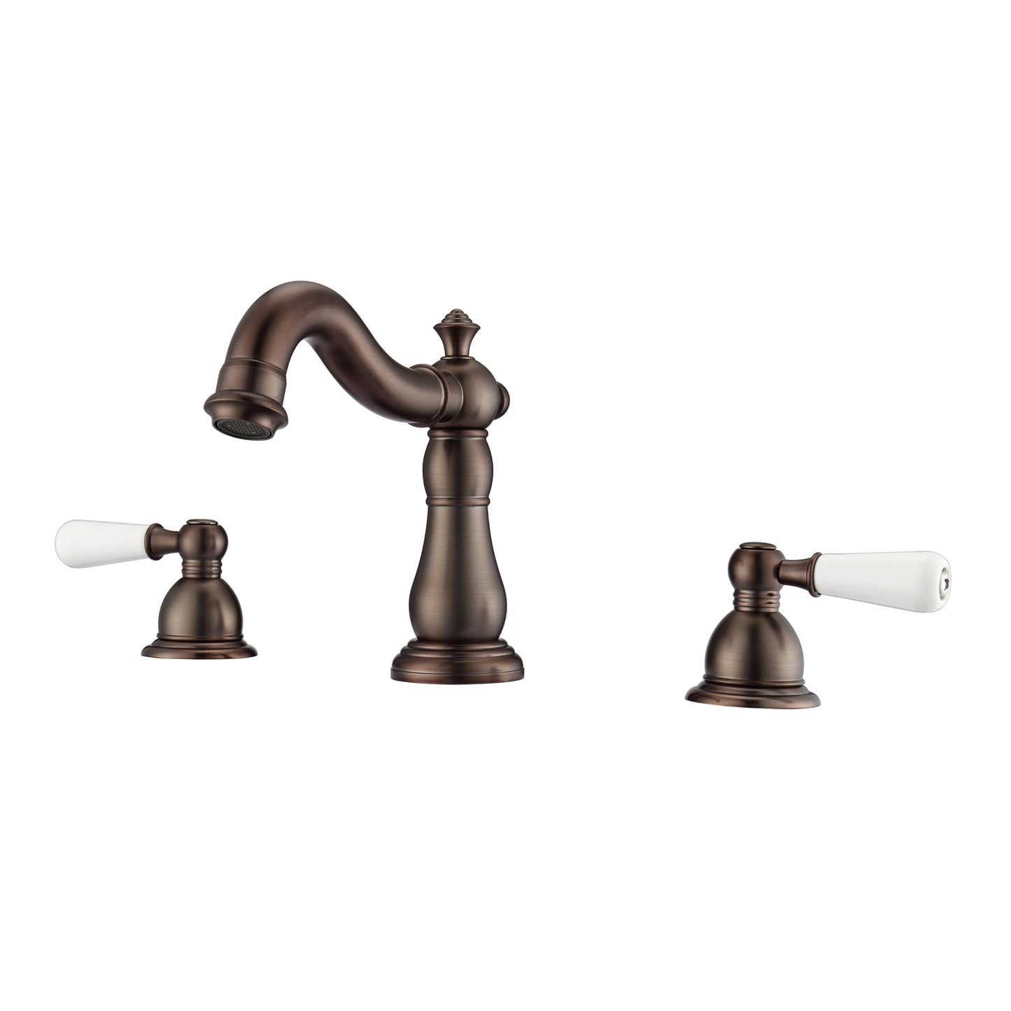Aldora 8" Widespread Oil Rubbed Bronze Bathroom Faucet with Porcelain Lever Handles