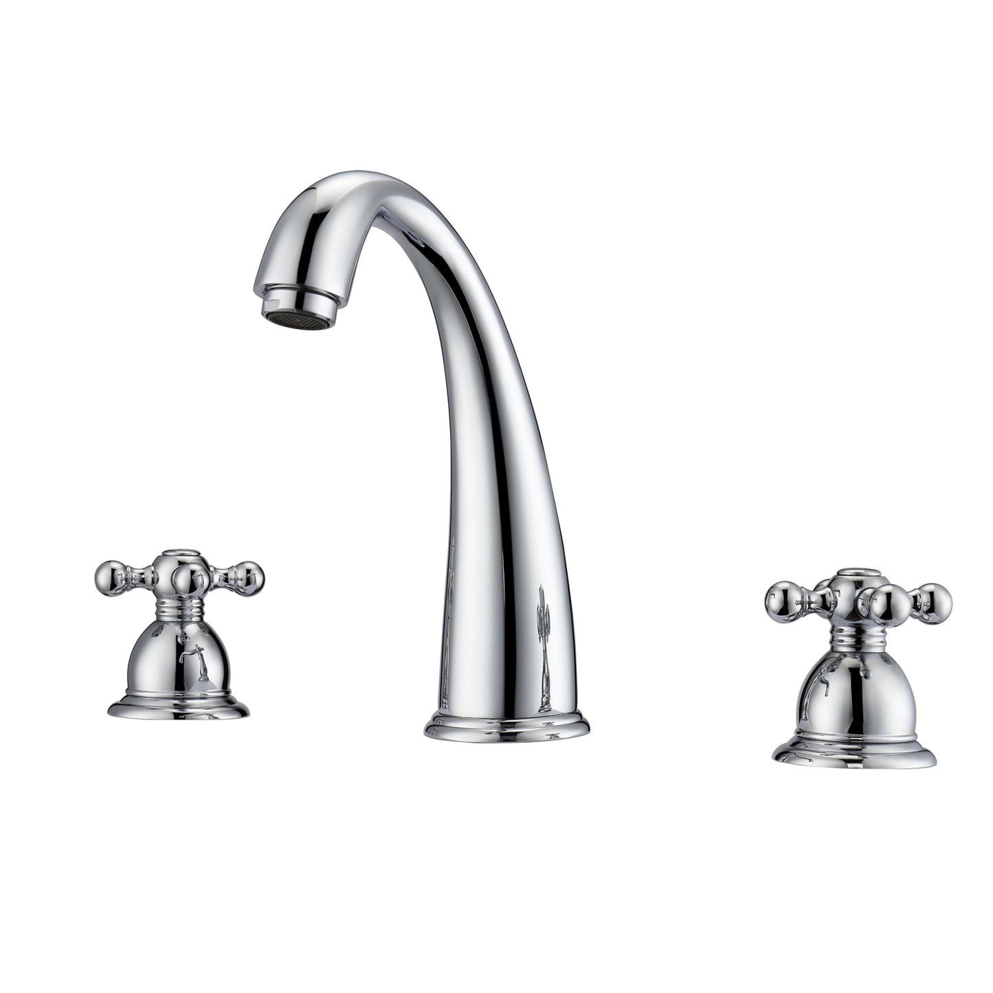 Maddox 8" Widespread Chrome Bathroom Faucet with Metal Cross Handles
