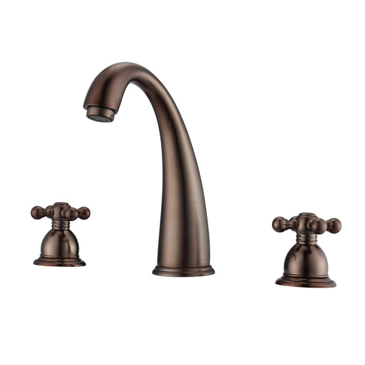 Maddox 8" Widespread Oil Rubbed Bronze Bathroom Faucet with Metal Cross Handles