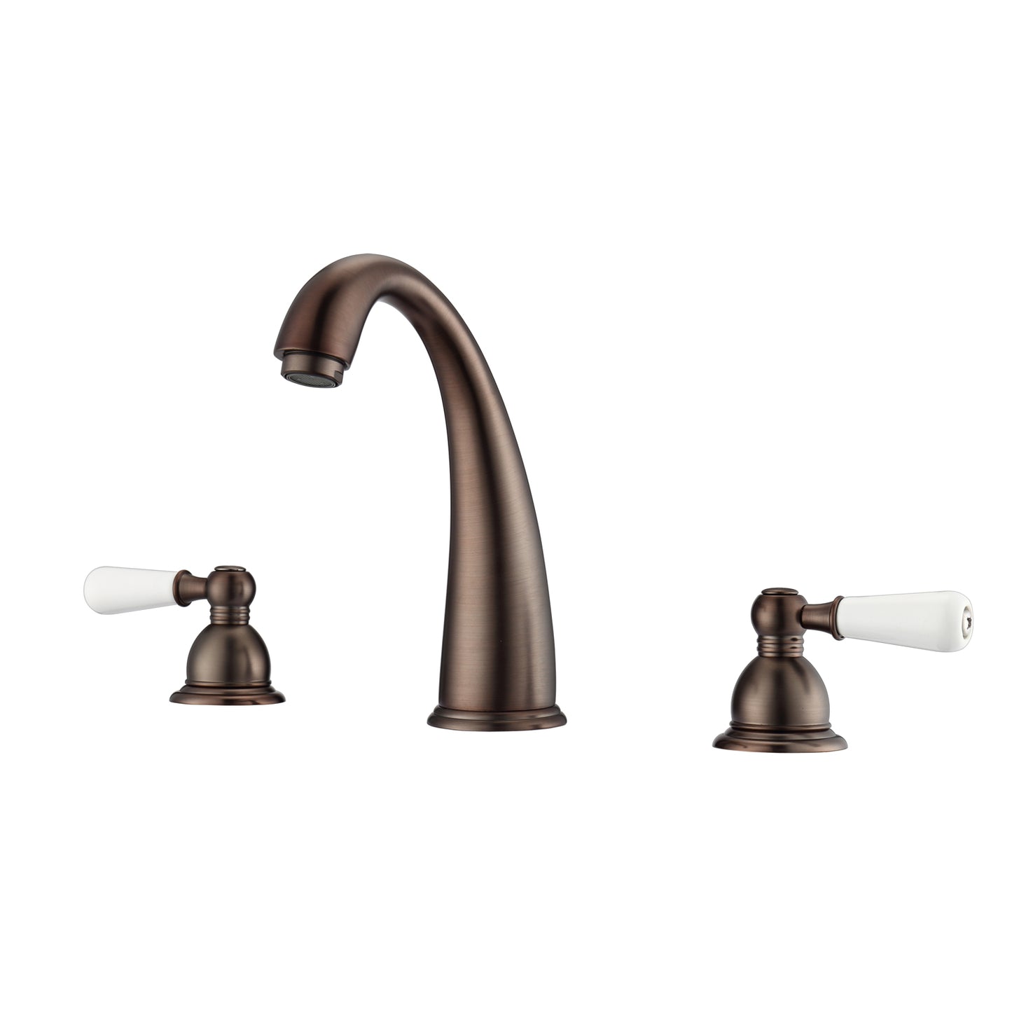 Maddox 8" Widespread Oil Rubbed Bronze Bathroom Faucet with Porcelain Lever Handles