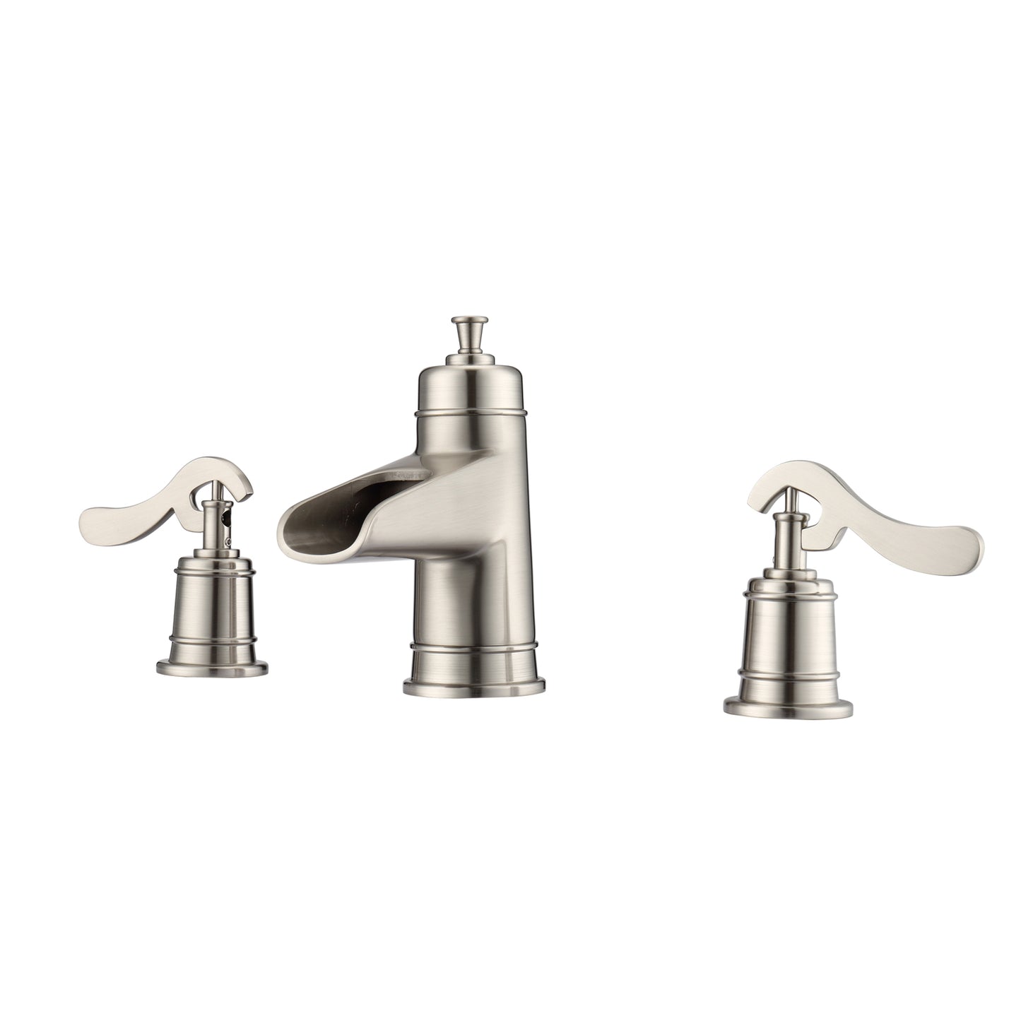 Batson 8" Widespread Brushed Nickel Bathroom Faucet with Lever Handles