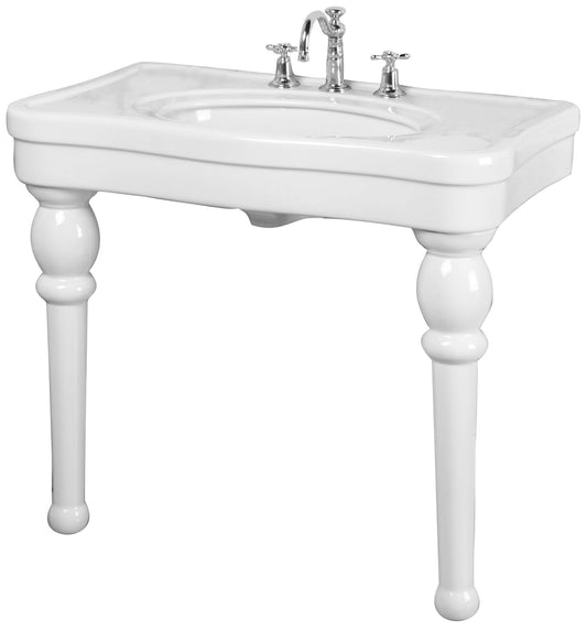 Versailles 36" Victorian Style Console Sink 8" Widespread in White