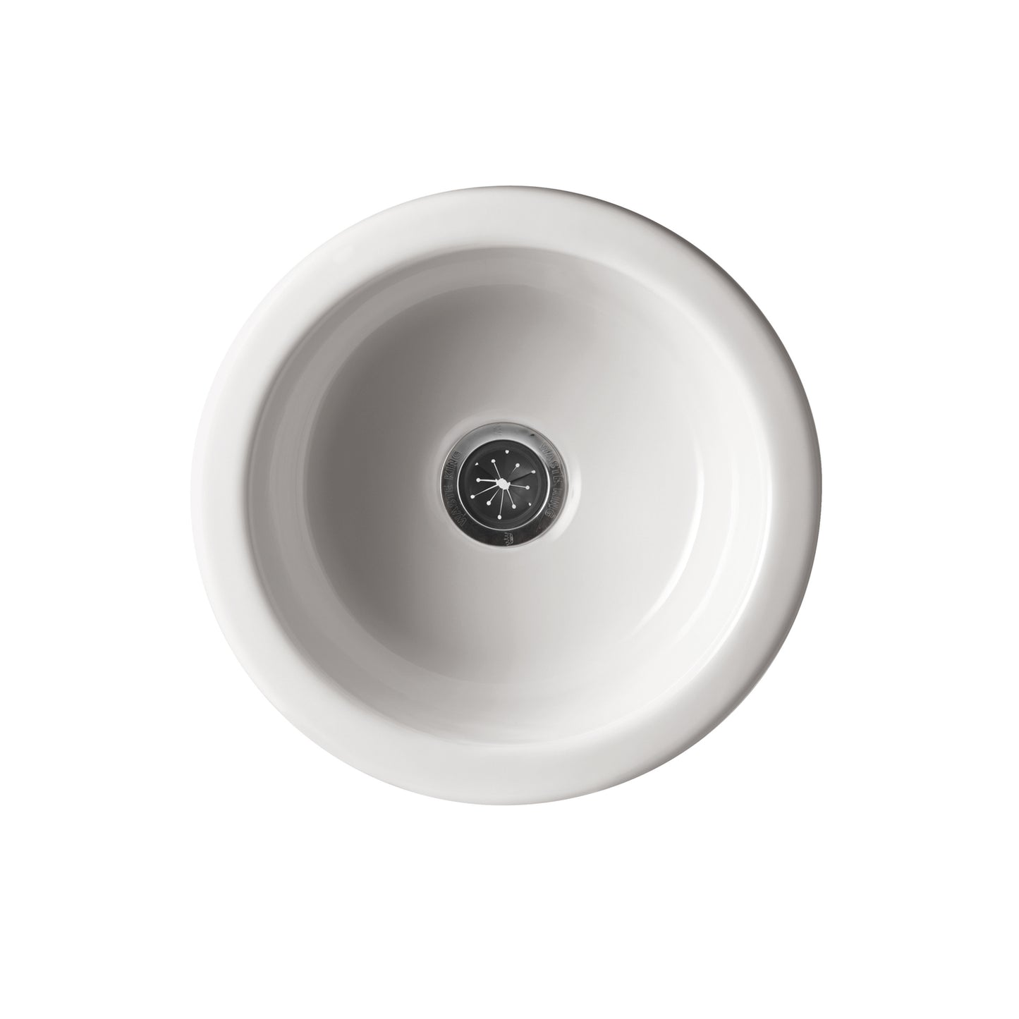 Ione Drop In 18" Round Fireclay Bar or Prep Sink in White