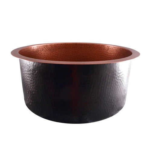 Wade 18" Round 8" Copper Bar or Prep Sink with Flat Bottom