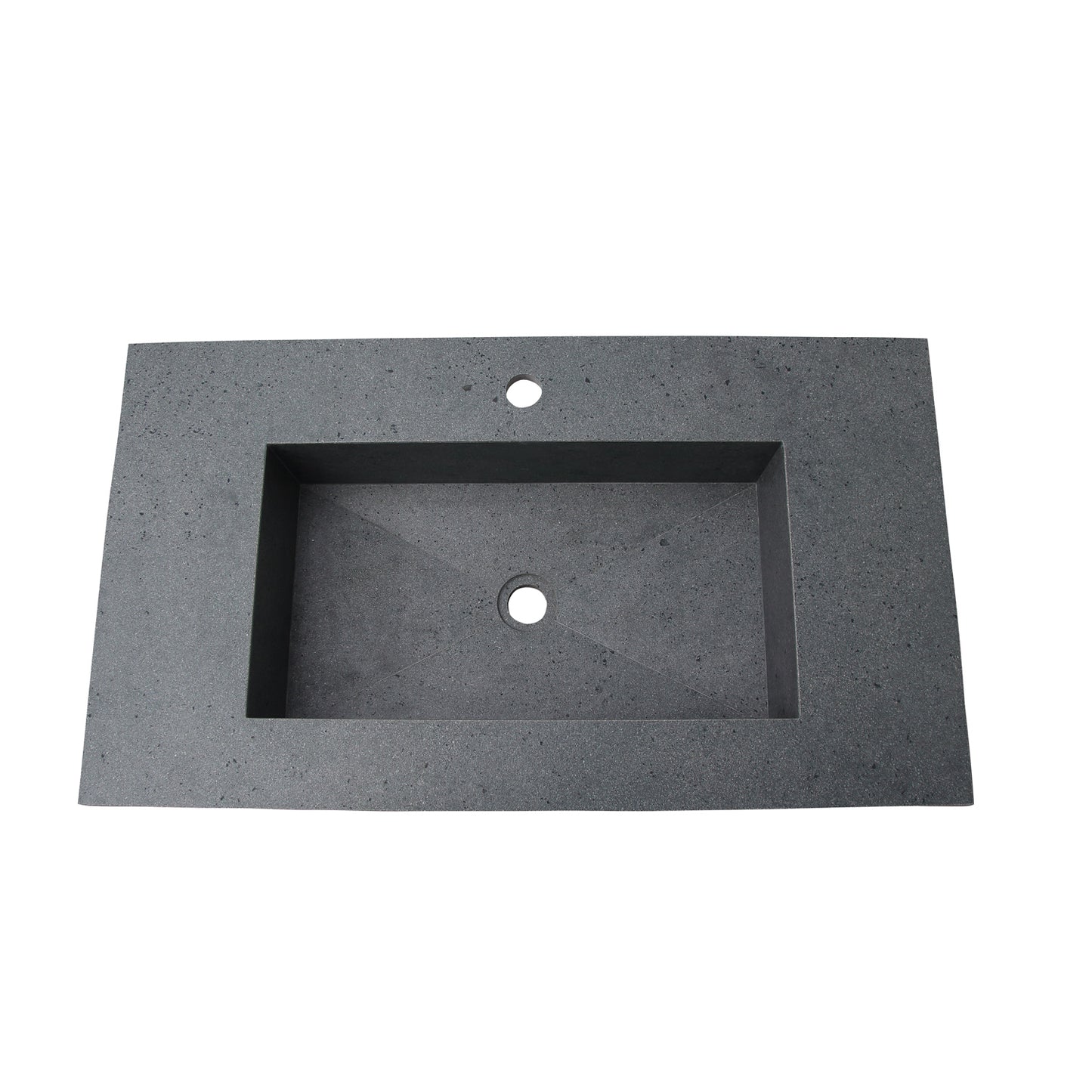 Precious 25" Wall-Hung Porcelain Tile Sink Hidden Drain in Grey