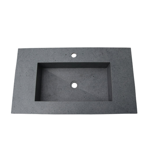Precious 48-1/2" Wall-Hung Double Bowl Porcelain Tile Sink in Grey