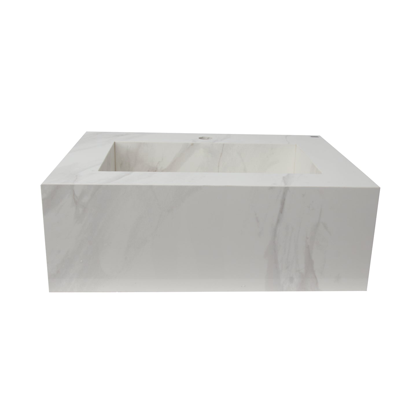 Precious 32-3/4" Wall-Hung Porcelain Tile Sink Hidden Drain in Carrara