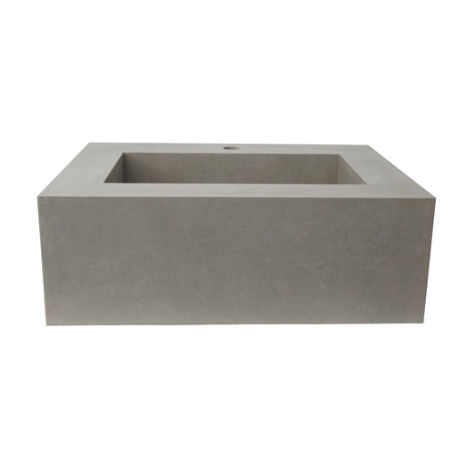 Precious 32-3/4" Wall-Hung Porcelain Tile Sink Hidden Drain in Cool Grey