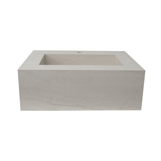 Precious 25" Wall-Hung Porcelain Tile Sink Hidden Drain in Macaubas