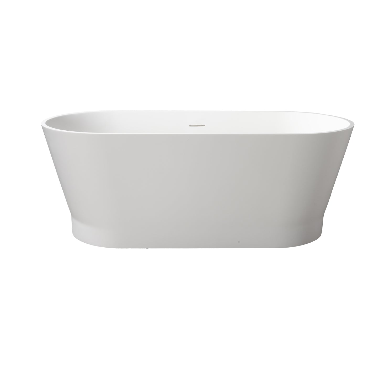 Orfeo 59" Resin Freestanding Tub with Overflow No Faucet Holes Gloss White