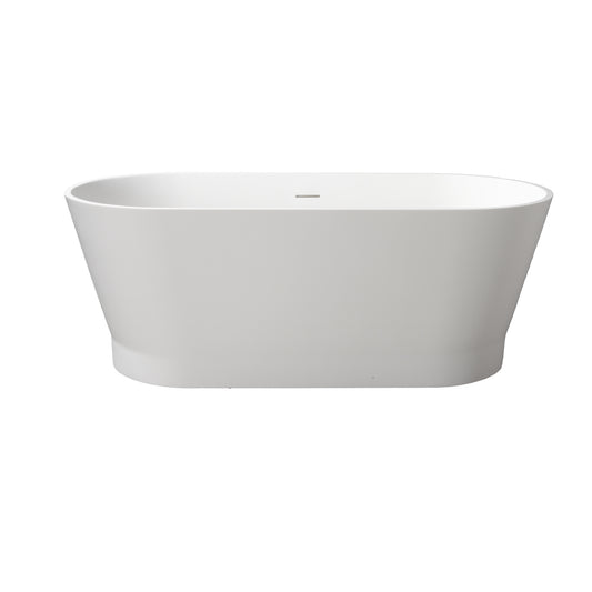 Orfeo 59" Resin Freestanding Tub with Overflow No Faucet Holes Matte White