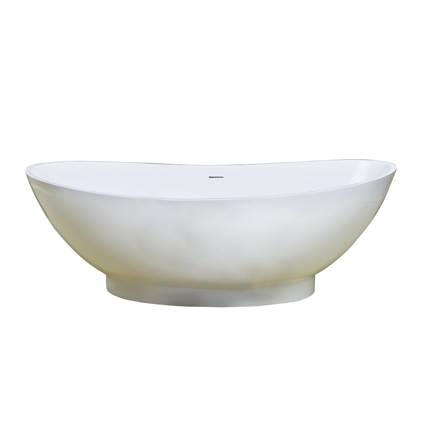 Julianna 71" Resin Double Slipper Tub No Faucet Holes Matte White