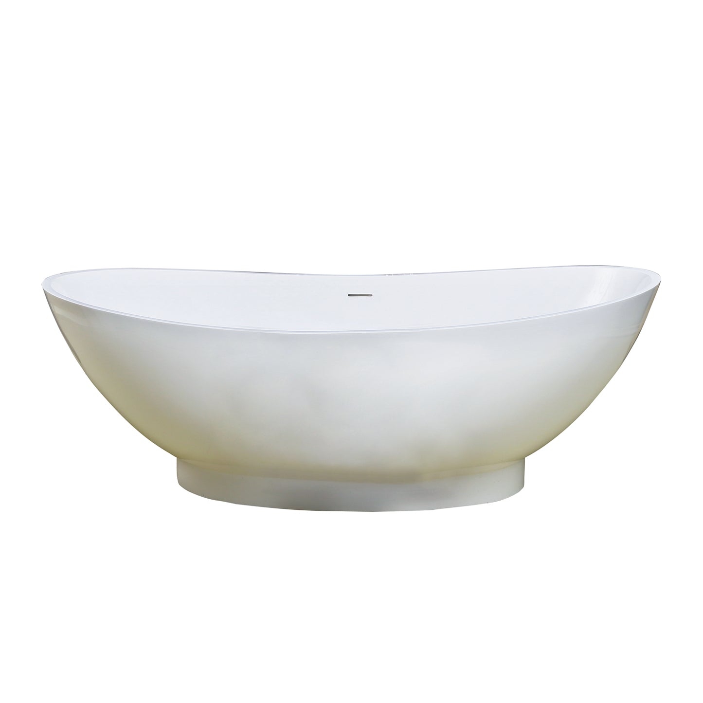 Julianna 71" Resin Double Slipper Tub No Faucet Holes Gloss White