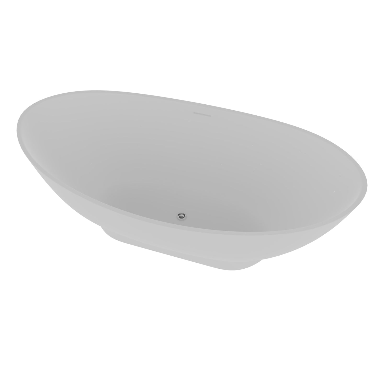 Julianna 71" Resin Double Slipper Tub No Faucet Holes Matte White