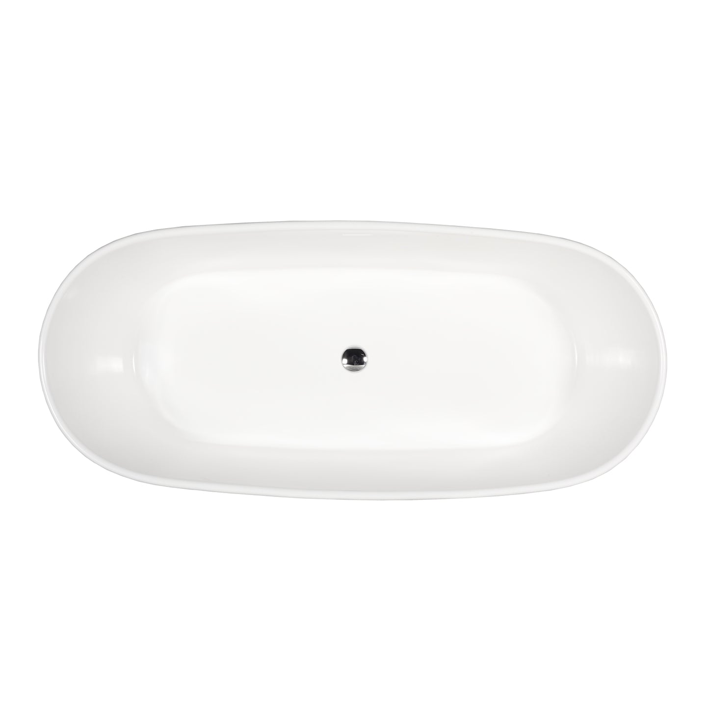 Paden 62" Resin Freestanding Tub No Faucet Holes Gloss White