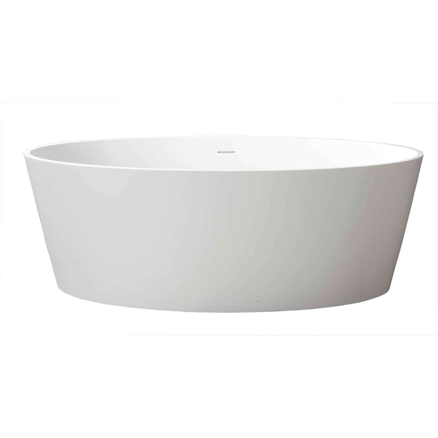 Magnus Resin Oval 63" Freestanding Soaker Tub with No Faucet Holes Gloss White