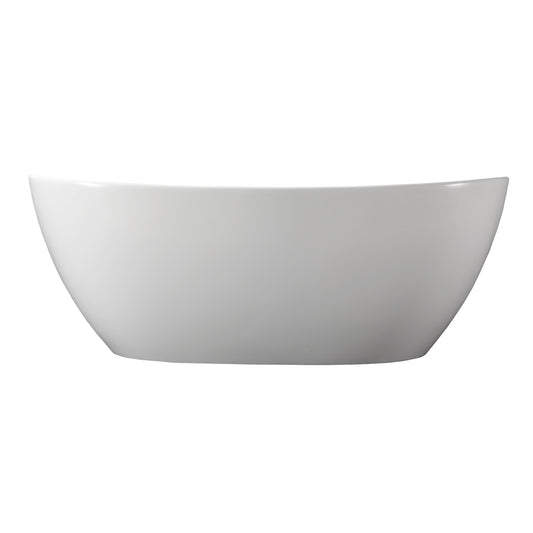Howe 64" Resin Freestanding Tub No Faucet Holes Gloss White