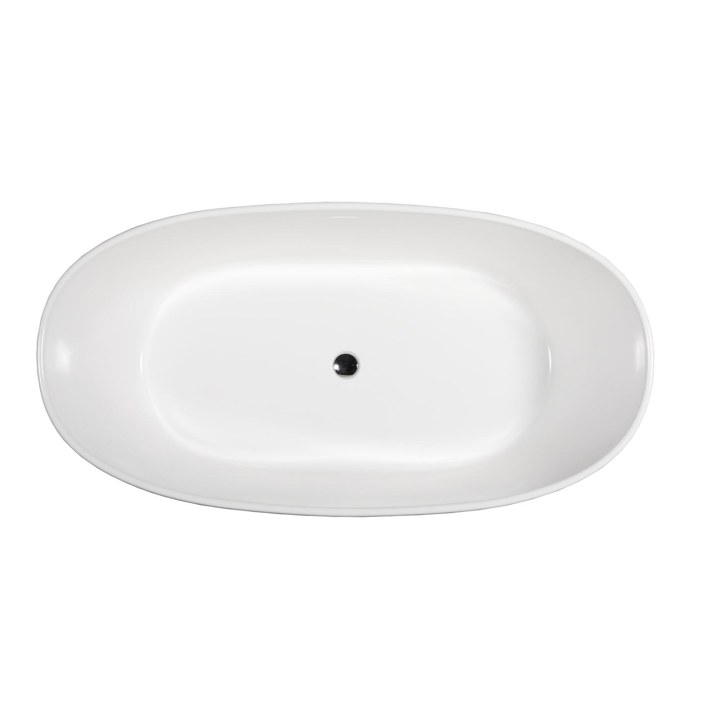 Howe 64" Resin Freestanding Tub No Faucet Holes Matte White