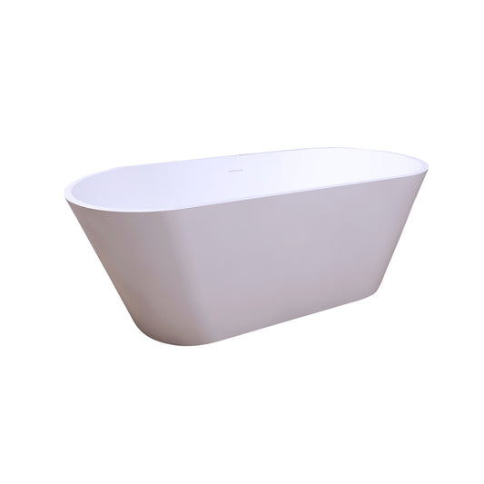 Nishi 68" Resin Freestanding Tub No Faucet Holes Matte White
