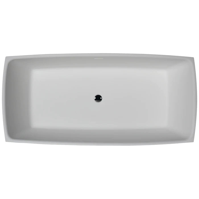 Timon 67" Resin Rectangular Freestanding Tub with Integrated Feet Matte White