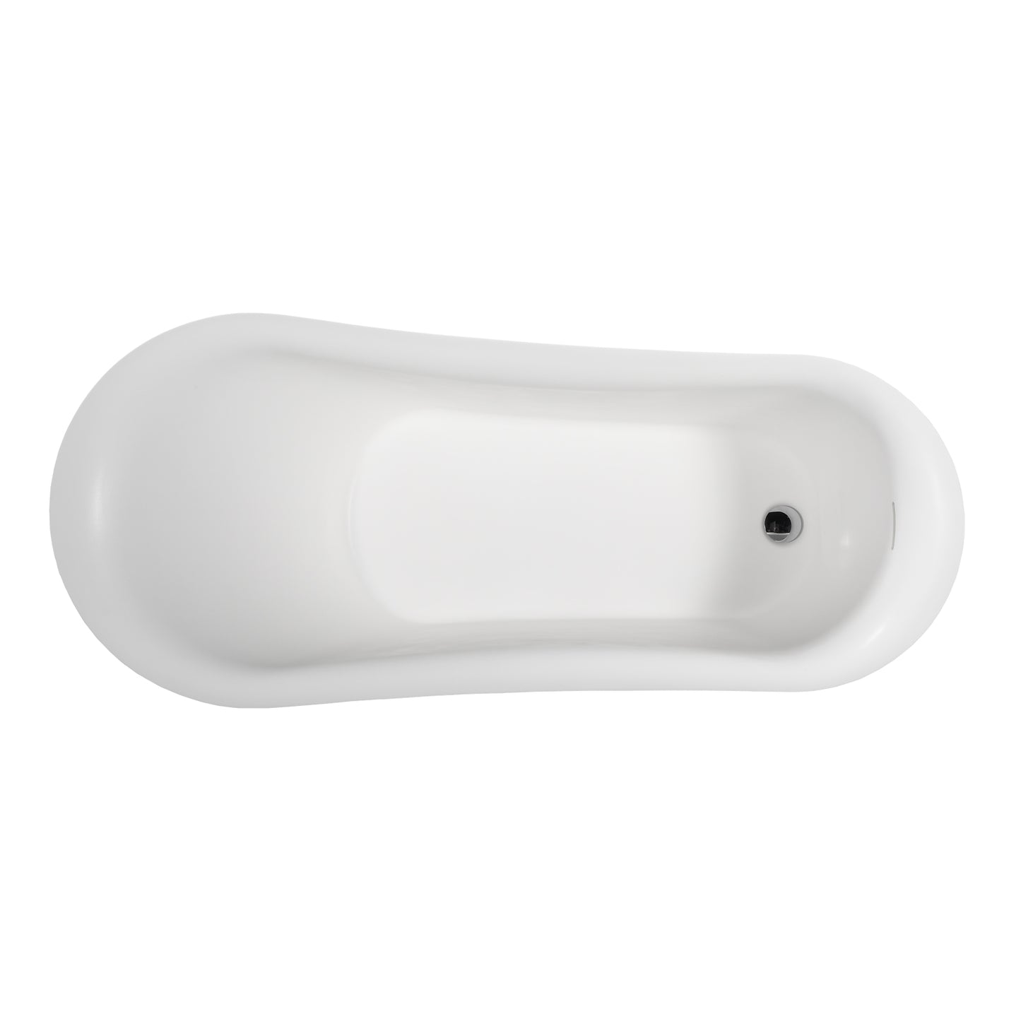Ayanna 59" Resin Slipper Tub with Ornamental Accents No Faucet Holes Matte White