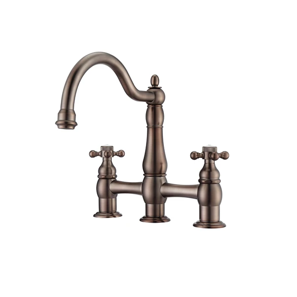 Cobar Bridge Style Oil Rubbed Bronze Bathroom Faucet - Cross Handles